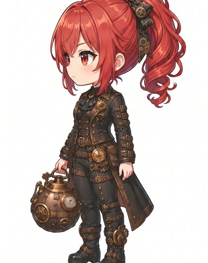 Twisted Doughnut race character in steampunk clothes holding a bomb